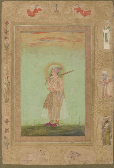 The Elderly Shahjahan, from the late Shahjahan Album, detached manuscript folio, 1640-1660 by Mughal School